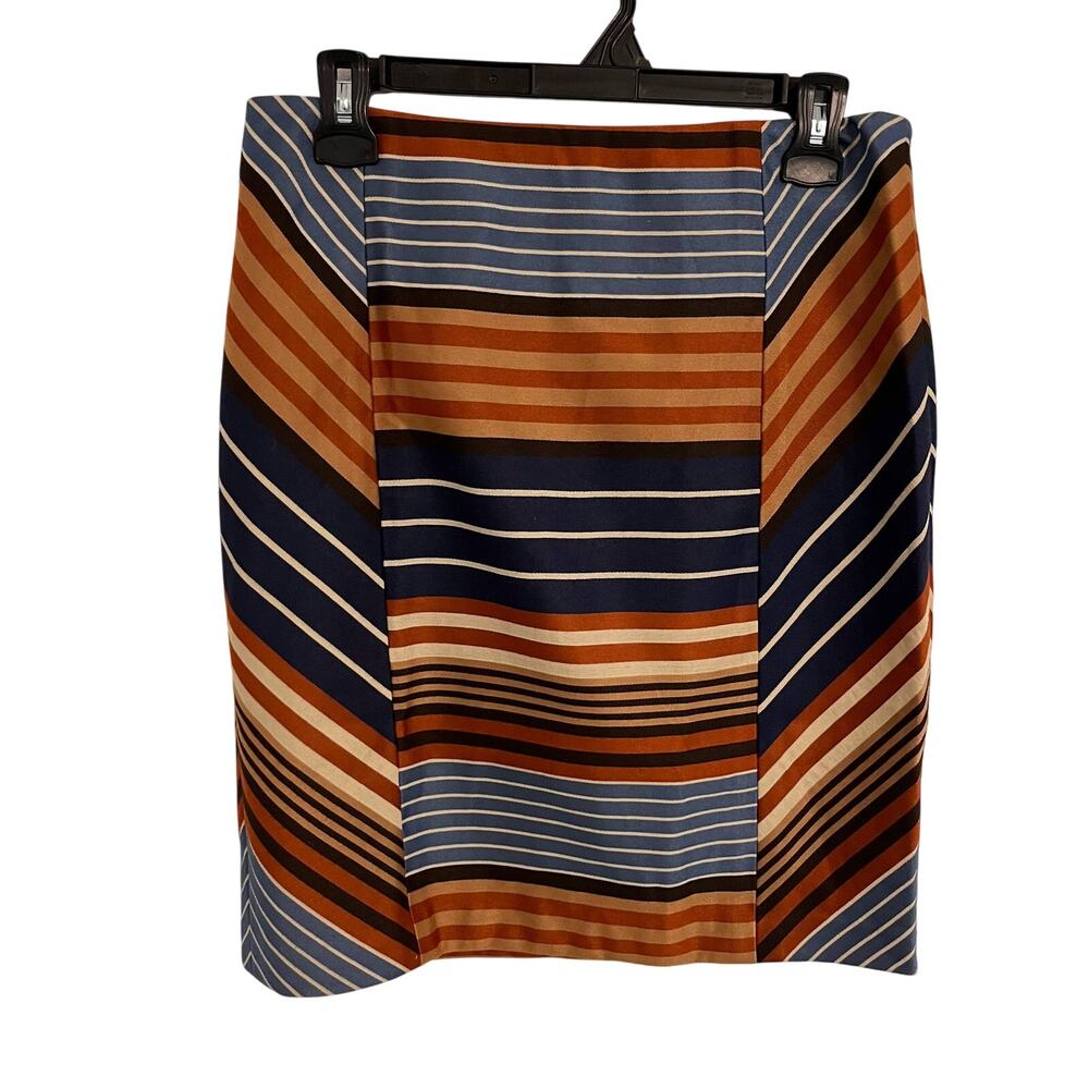 J. McLaughlin Pencil Skirt Womens Size 6 Multicolor Stripe Montecito Short Retro